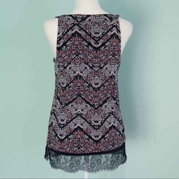 CLEO Petite Patterned Tank with Lace Size Extra Small Petite. - Picture 3 of 9